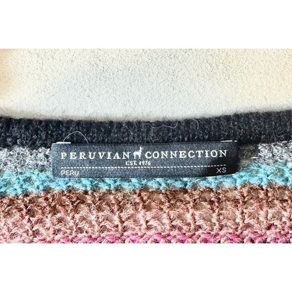 Peruvian Connection Telluride Crochet Alpaca Wool Blend Tunic Sweater/Dress XS - Picture 6 of 11